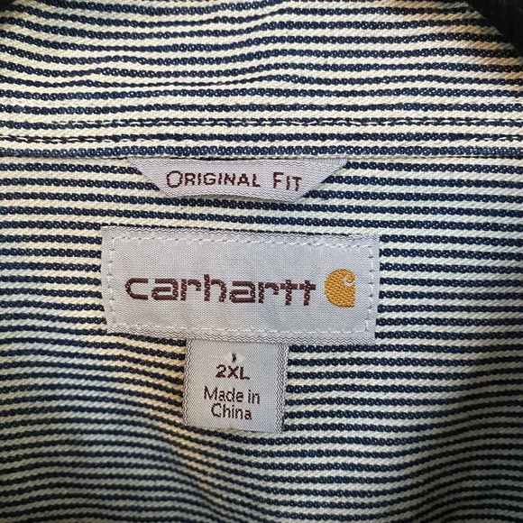 Carhartt Mens 1/2 Zip Canvas Shirt Size 2XL Origin - Picture 7 of 8